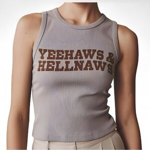 Yeehaw &‎ Hellnaws Women's Graphic Crop Tank Top